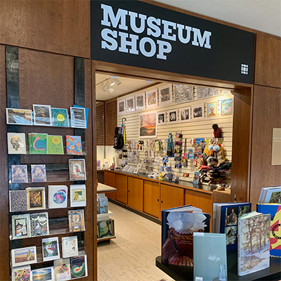 museum shop with retail items in view